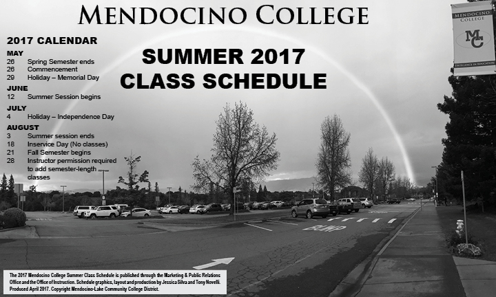 Mendocino College 2017 Summer Schedule Cover