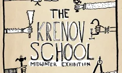 Light brown flyer with the words the krenov school